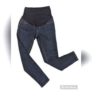 Women's Time and Tru Maternity Jeans Over-Belly Size Small 4-6 Navy Blue Denim